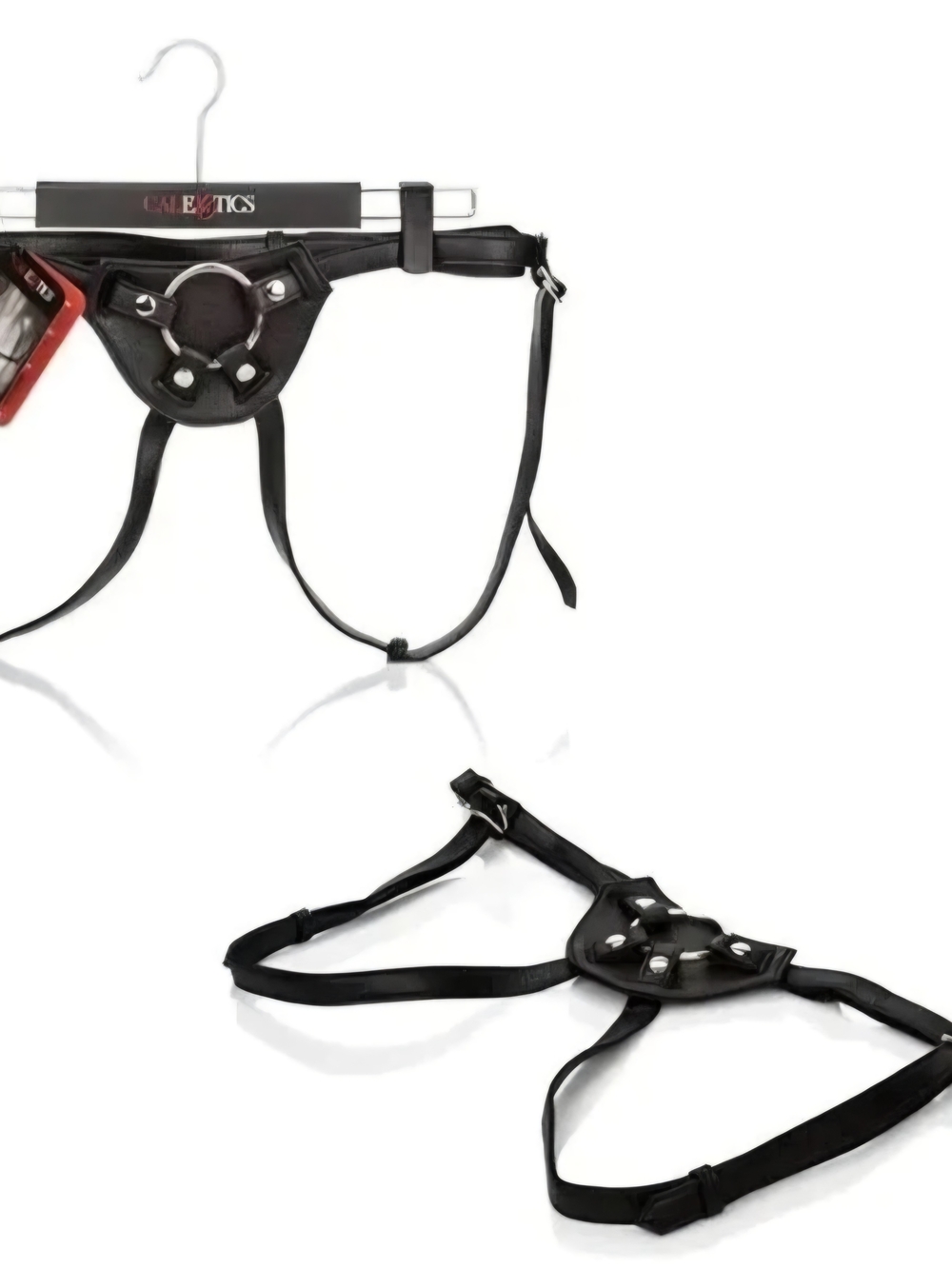 Calexotics Black Leather Strap-On Harness